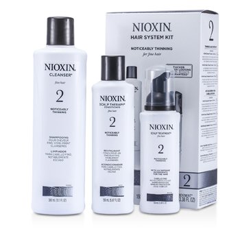System 2 System Kit For Fine & Noticeably Thinning Hair : Cleanser 300ml + Scalp Therapy 150ml + Scalp Treatment 100ml