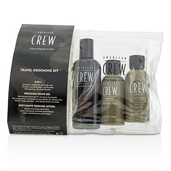 Travel Grooming Kit: Men Classic 3-IN-1 Shampoo, Conditioner & Body Wash 100ml + Precision Shave Gel 50ml + Post Shaving Cooling Lotion 50ml