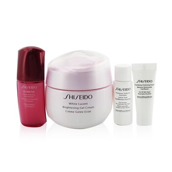 White Lucent Holiday Set: Gel Cream 50ml + Cleansing Foam 5ml + Softener Enriched 7ml + Ultimune Concentrate 10ml