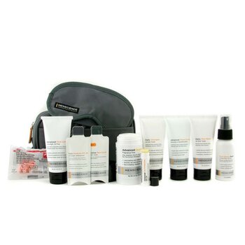 Travel Kit: Face Wash + Lotion + Shave Formula + Post-Shave Repair + Shampoo + Deodorant + Lip Protection + Eye Mask + Ear Plugs + Bag