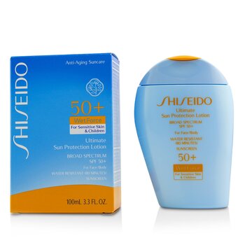 Shiseido Ultimate Sun Protection Lotion WetForce For Face & Body SPF 50+ - For Sensitive Skin & Children