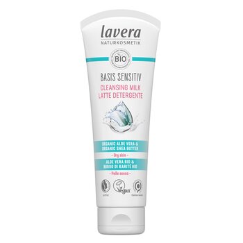 Lavera Basis Sensitiv Cleansing Milk - Organic Aloe Vera & Organic Shea Butter (For Dry & Sensitive Skin)