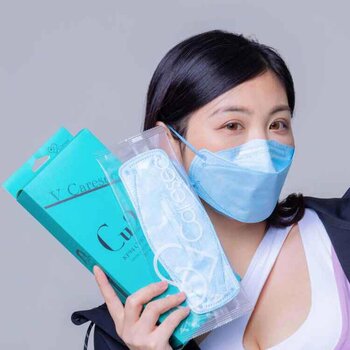 V Caresee Rock & Roll KF94 3D Medical Face Mask for Adults Cu2 Sky Blue Individual package (10pcs)