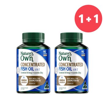 Natures Own 【1+1 Set】4 in 1 Concentrated Fish Oil 90 Capsules