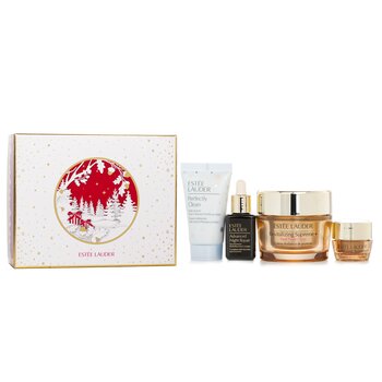 Estee Lauder Firm And Lift Wonders Set: Perfectly Clean Cleanser + Advanced Night Repair + Revitalizing Supreme + Eye Balm